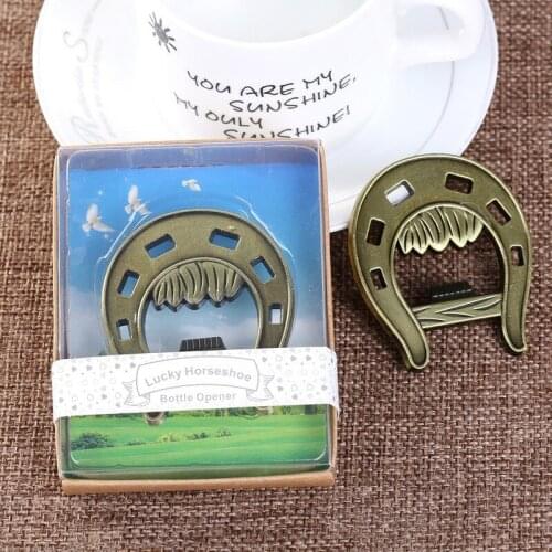 Eco-Friendly Beer Opener Tools Gadgets Golden Horseshoe Shape Bottle Openers Small Wedding Favors for Guests Bar Decoration