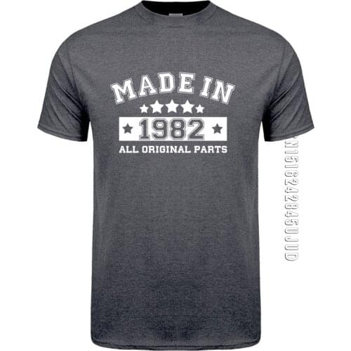 Made In 1982 T Shirt Men Cotton Summer O Neck Birthday Gift T Shirt Tops Tee Funny Man Tshirt