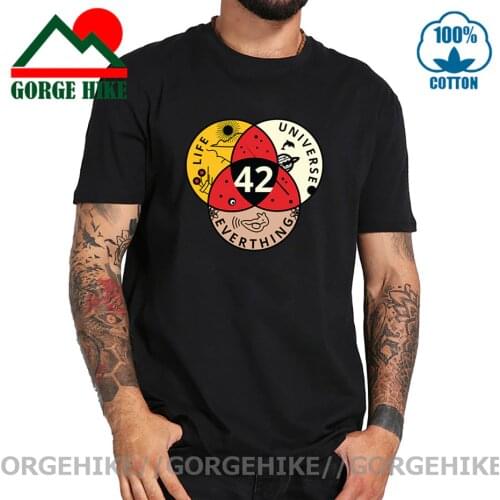 Angel Number Life Universe The answer to everything 42 T shirts men don't panic sci-fi 42 Hitchhiker Guide To The Galaxy T-shirt