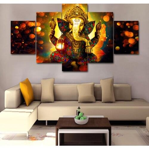Abstract Elephant Trunk Buddha 5 pcs Modern Home Wall Decor Canvas Picture Art HD Print Painting On Canvas for Living Room