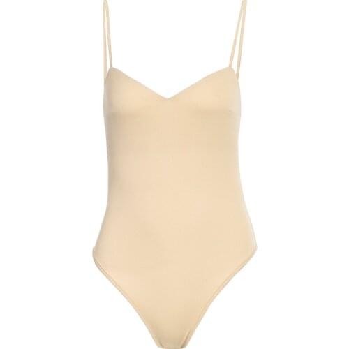 Bodysuit Women Sexy Backless Summer Clothes Solid V-neck Thong Nude Bodycon Top Club Black Body Lady Elegant Seamless