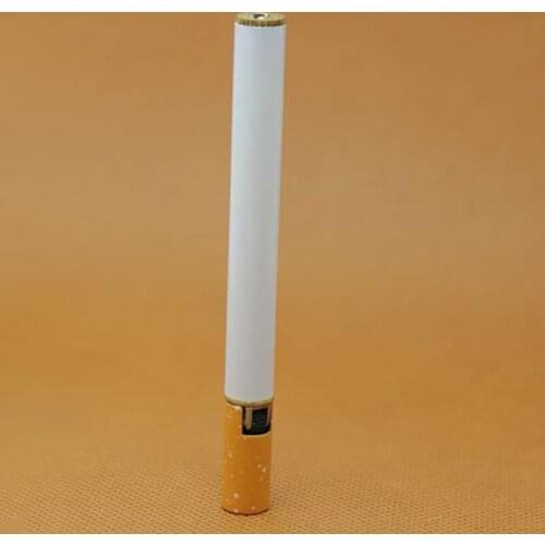 Creative Mini Thin Cigarettes Grinding Wheel Open Flame Lighter Pink Flame Smoking Lighters Orginal Butane Lighter Gift for Men