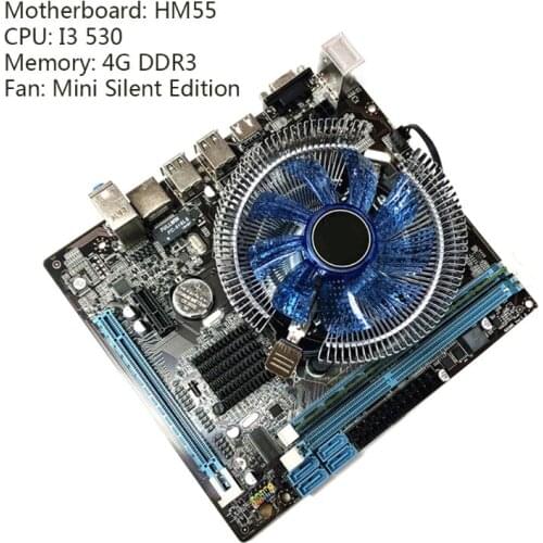 1Set HM55 Computer Motherboard HM55 I3 I5 Lga 1156 4G Memory Fan Desktop Mainboard Mute CPU Cooling Fan Mainboard Dropshipping