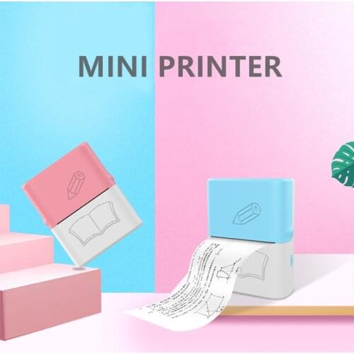 Mini Pocket Thermal Printer Wirelessly Portable Pocket Photo Label Memo Student 58mm Printing Bluetooth Android IOS Printer
