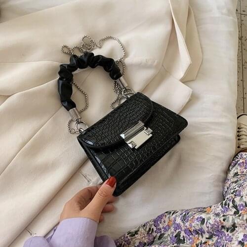 Mini Crocodile Pattern Pu Leather Hand Bags for Women 2020 Trend Wild Fashion Chain Crossbody Shoulder Bags Female Small Handbag