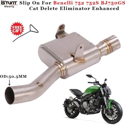 Motorcycle Exhaust Escape Stainless Steel Box Middle Link Pipe Cat Delete Eliminator Enhanced For Benelli 752 752S BJ750GS