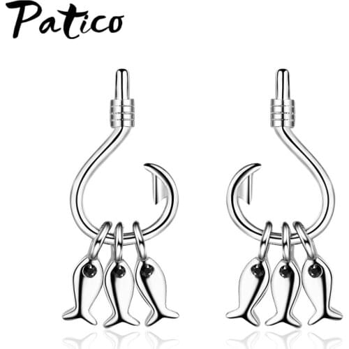 New Fashion Korean 925 Sterling Silver Lovely Fish Shape Metal Stud Earrings Girl Birthday Gift Easy Wear Ear Jewelry