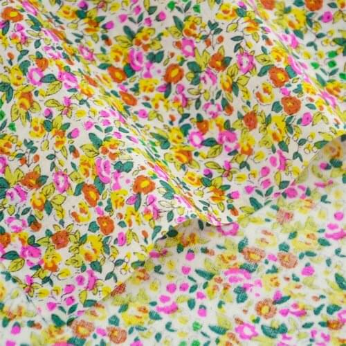 News Colourful Flowers Cotton Plain Fabric Patchwork Crafts Art Work Telas for Tecido Clothing Sewing Tissu Curtain Fat Quarter