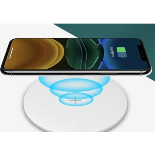 New desktop round QI wireless charger for Apple 12 mobile phone 15W wireless charging fast charging gift customization
