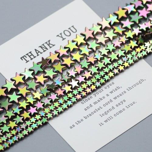 Plating New Green Hematite Stars beads Pentagram Natural Stone Spacer Loose beads for Jewelry Making Braceles DIY Finding 4~10mm
