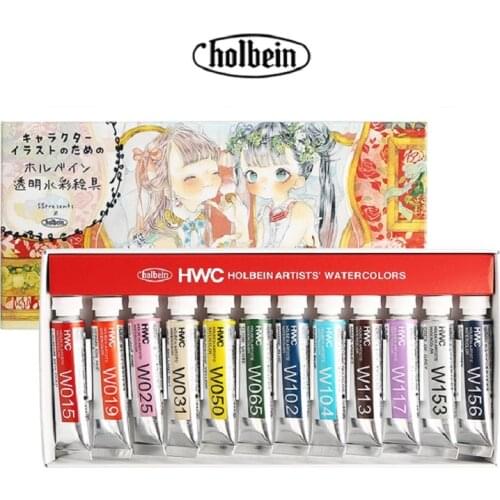 Original Holbein Watercolor Paint Artist Grade Seven God Nana acuarelas collaboration color set, 12 colors 5ml water color