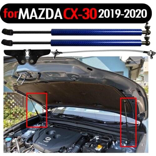 For Mazda CX-30 CX30 2019-2020 Front Hood Bonnet Modify Gas Struts Bars Shock Carbon Fiber Spring Damper Lift Supports Absorber