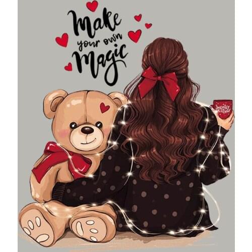 Make Magic Yourself Iron-On Transfers Tops Appliqued Vinyl Heat Transfer Fashion Diy Appliques On Clothes For Girl