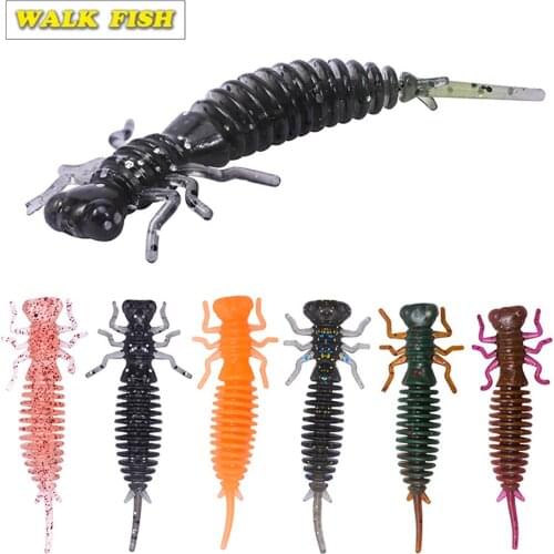 WALK FISH 5PCS/10PCS 1.2g/3g/6g Larva Soft Fishing Lure Artificial Silicone Fishing Bait Wobbler Jig Fishing Baits Fishing Tools