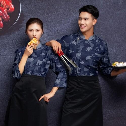 Chefs Work Clothes Mens Long Sleeve Hotel Bakery Cake Shop Restaurant Kitchen Chefs Uniform