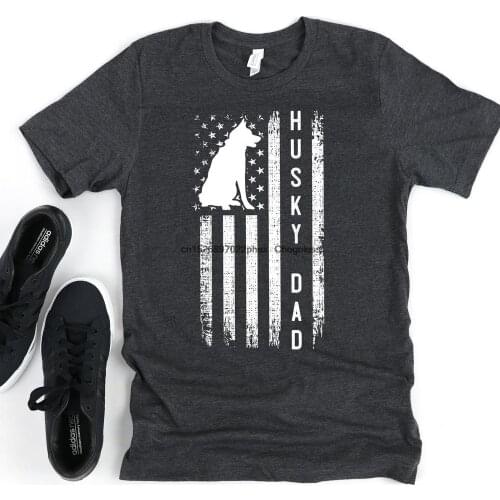 Siberian Husky Flag Shirt Hoodie Husky Dad Gift Dog Dad Husky Dad Shirt Husky US Flag