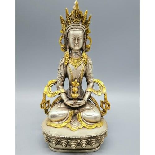 Collect China Fine Workmanship Cupronickel Gilding Sculpture Guanyin Buddha Metal Crafts Home Decoration#2
