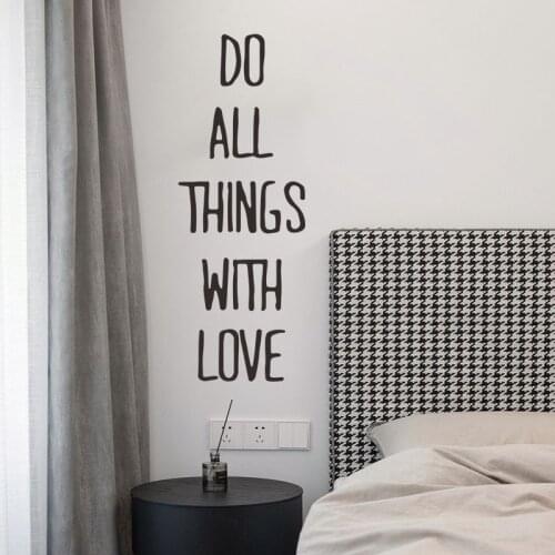 DO ALL THINGS WITH LOVE Wall Words Stickers On The Wall Decoration Girls Bedroom Quotes Poster Wedding Decor Door Sticker Mural