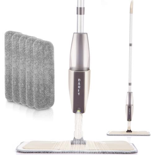 Spray Mop With Reusable Microfiber Pads 360 Degree Metal Handle Mop for Home Kitchen Laminate Wood Ceramic Tiles Floor Cleaning