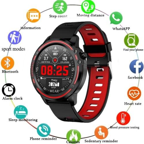 L8 Smart Watch Mens IP68 Waterproof Multi-mode Smart Watch Heart Rate and Blood Pressure Monitoring Sports Fitness Wristband