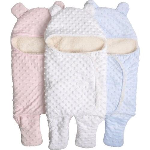 Cute Brushed Baby Sleeping Bag Sleepsacks Quality Warm Infant Baby Blanket Envelope For Winter Autumn 1pcs Soft Baby Swaddle