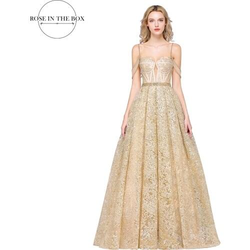 Vestido De Noiva Luxury Customized Champagne Lace Wedding Dress 2019 Spaghetti Strap Sweetheart Off The Shoulder Wedding Gowns