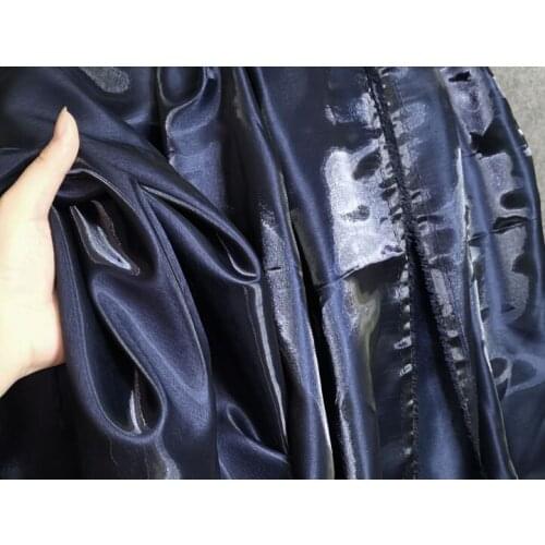 Reflective dark blue crystal bright suit stage clothing fabric
