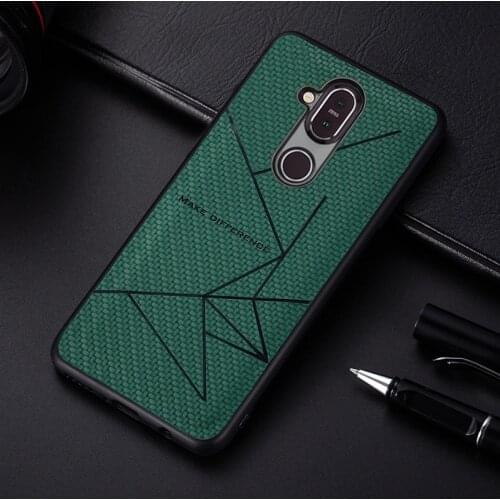 VIJIAR Bracket Soft Silicone For Nokia X7 Pu leather Fashion Stripes Case For Nokia 5 6.2 7.1 7.2 8.1 Plus Case