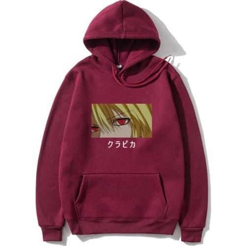 Japanese Anime Funny Killua Eyes Killua HxH Hoodies 2021 Winter Japan Style Hunter X Hunter Sweatshirts Streetwear for Women/men