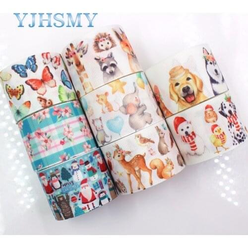 YJHSMY G-18831-1075,38 mm 5 Yards Cartoon Thermal transfer Printed grosgrain Ribbons,DIY handmade gift wrap Material