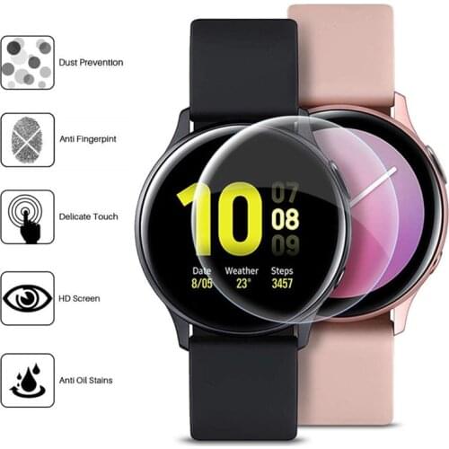 HD Soft Screen Protectors 40mm 44mm For Samsung Galaxy Watch Active 2 Protective Film Full Cover Curved Edge Scratch Resistant