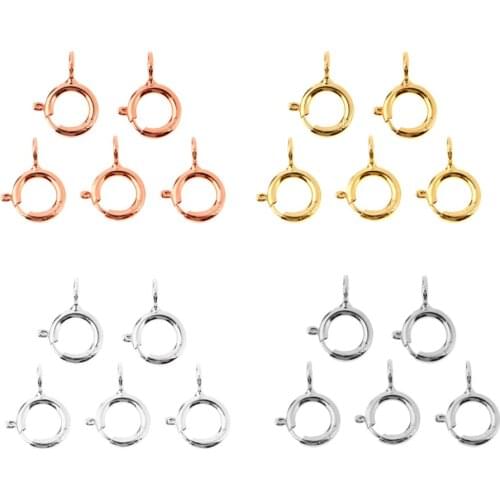 5pcs 925 Sterling Silver color Spring Rings Clasps Jewelry Making Connectors Clasps for Necklace Bracelet