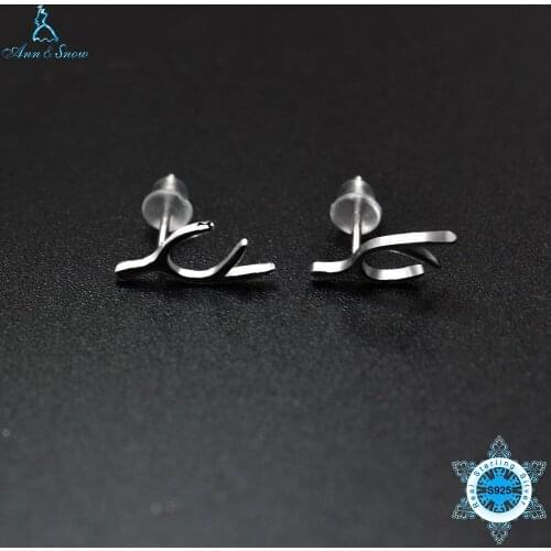 Ann & Snow 925 Sterling Silver antlers Stud Earrings Fine Jewelry for Women High Quality