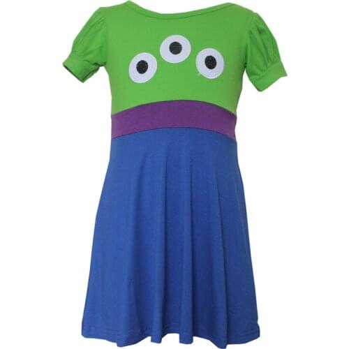 Birthday 2020 Summer Princess Red Party Cotton Dress Gold Cartoon Cosply Dress 2-10T