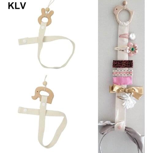1-2Pcs Beech Animal Children Hair Clip Storage Belt Headband Barrettes Holder Hairpin Hanging Organizer Home Decorations