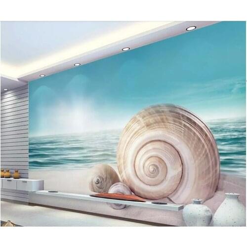 Custom photo 3d wallpaper Sea beach snail shell living room Home decor background wall 3d wall murals wallpaper for walls 3 d