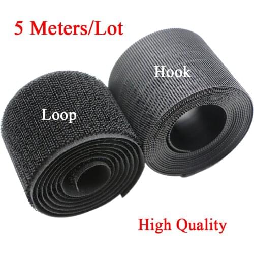 5meter 20-100mm High Quality Strong Adhesive Hook Loop Fastener Tape Strip Nylon Sticker Velcros Adhesive for Sewing DIY No Glue