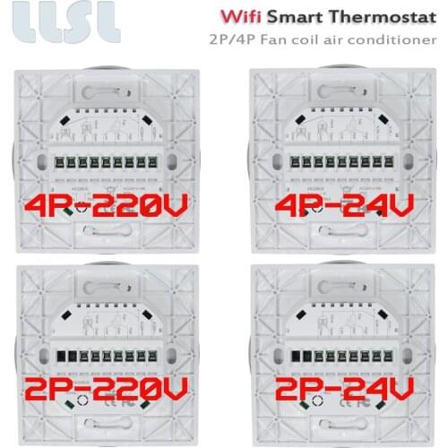 HVAC wireless WIFI controller supports 24VAC/220VAC digital wall switch panel HVAC touch screen FCU thermostat