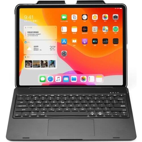 For New 2020 iPad Pro 12.9 inch Bluetooth 5.1 Keyboard Case Cover With 7 Colors LED Backlight Pencil Holder Touchpad F129TS
