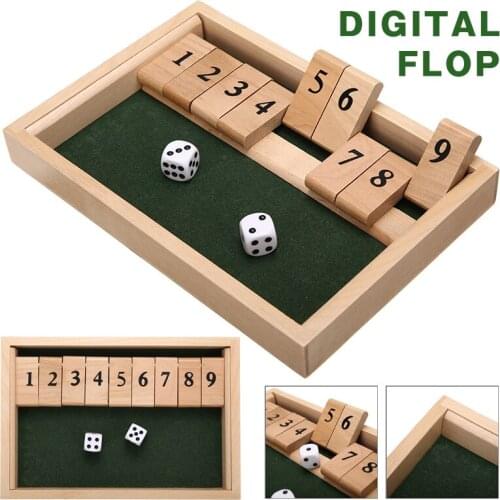 Mayitr 2 Players Wooden Digital Shut The Box Game Club Drinking Board Game Entertainment Traditional Pub Prop