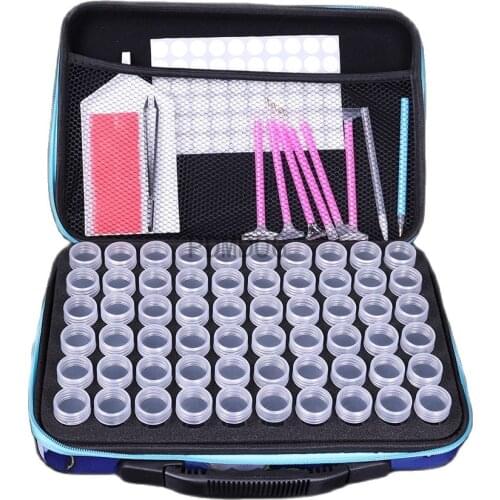 New 60 bottles of diamond painting accessories container storage bag box suitcase 5D cartoon items diamond embroidery tool handb