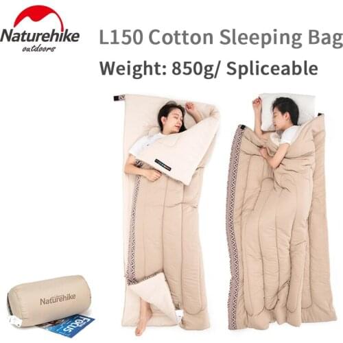 Naturehike 85G Three Seasons Cotton Sleeping Bag 190x75cm Single Person Ultralight Portable Outdoor Camping Travel Envelope Type