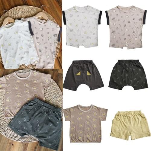 2021 NEW Summer Brand Design Baby Boys Girls Fashion Print Short Sleeve Cute T Shirts Tops Infant Cotton Tees Clothes