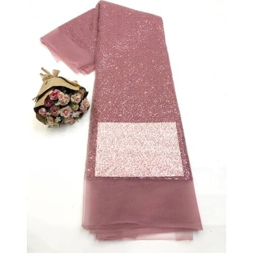 New Arrival Fashion African Sequin Lace Fabric High Quality Ghanaian Handmade Mesh Lace Fabric French Tulle Sewing Fabric XB4618