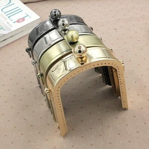 New 1Pcs 13cm Deep Arch Metal Opening Bags DIY Wallet Bag Accessories Purse Frame Kiss Clasp Bag Hinge 4 Color Bronze/Gold