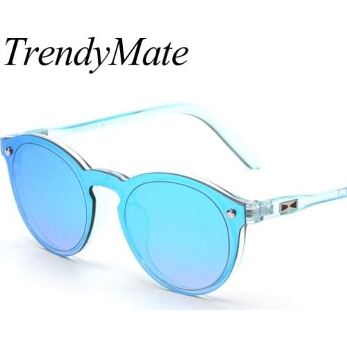 Women Sunglasses Oval Fashion Female Men Retro Reflective Mirror Sunglasses Clear Candy Color Famous Brand Designer Oculos 611T