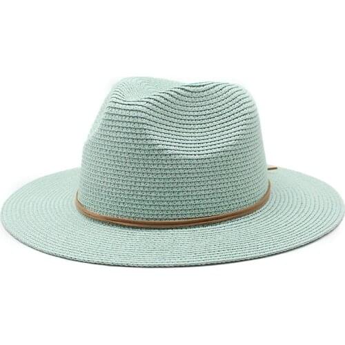Women Beach Panama Sun Hats Wide Brim Beach Straw Hat Men Bucket Hat Lady Spring Summer UV Protection Bone Jazz Caps Fedoras Hat