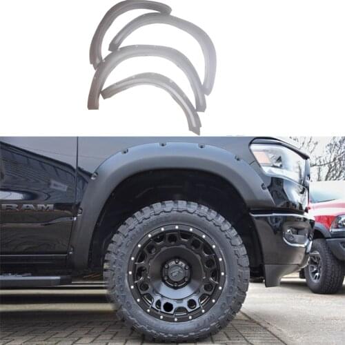 2 Front + 2 Wheel Fender Flares Rear Pocket Rivet Bolt On Fender Flares Car Body Parts Fit for DODGE RAM 1500 2009-2017