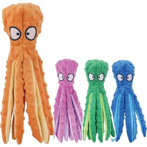 Squeak Chew Dog Toys Soft Stuffed Plush Squeaky Dog 8 Legs Octopus Squeakers Toys Chew Squeaky Noise French Bulldog For Dog Cat