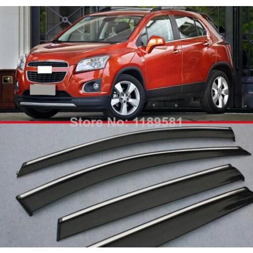 Plastic Exterior Visor Vent Shades Window Sun Rain Guard Deflector For Chevrolet TRAX 2014 2015 2016
